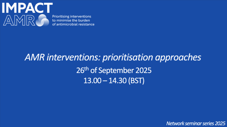 AMR Interventions: Prioritisation Approaches